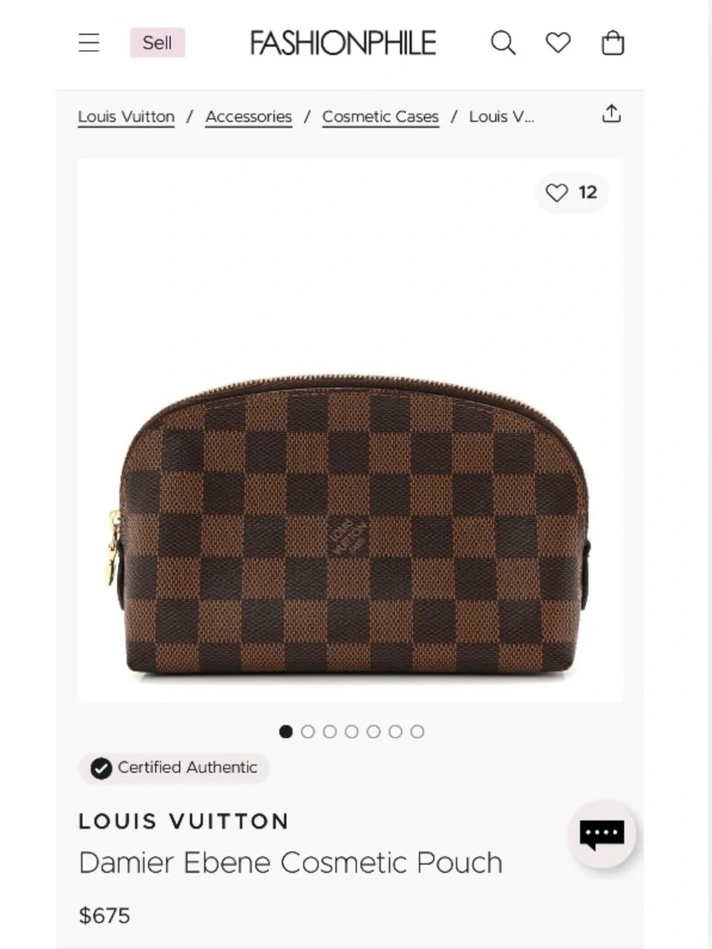 LV fashion style Brown and Dark Brown Checkered Cosmetic Bag Set. Still New